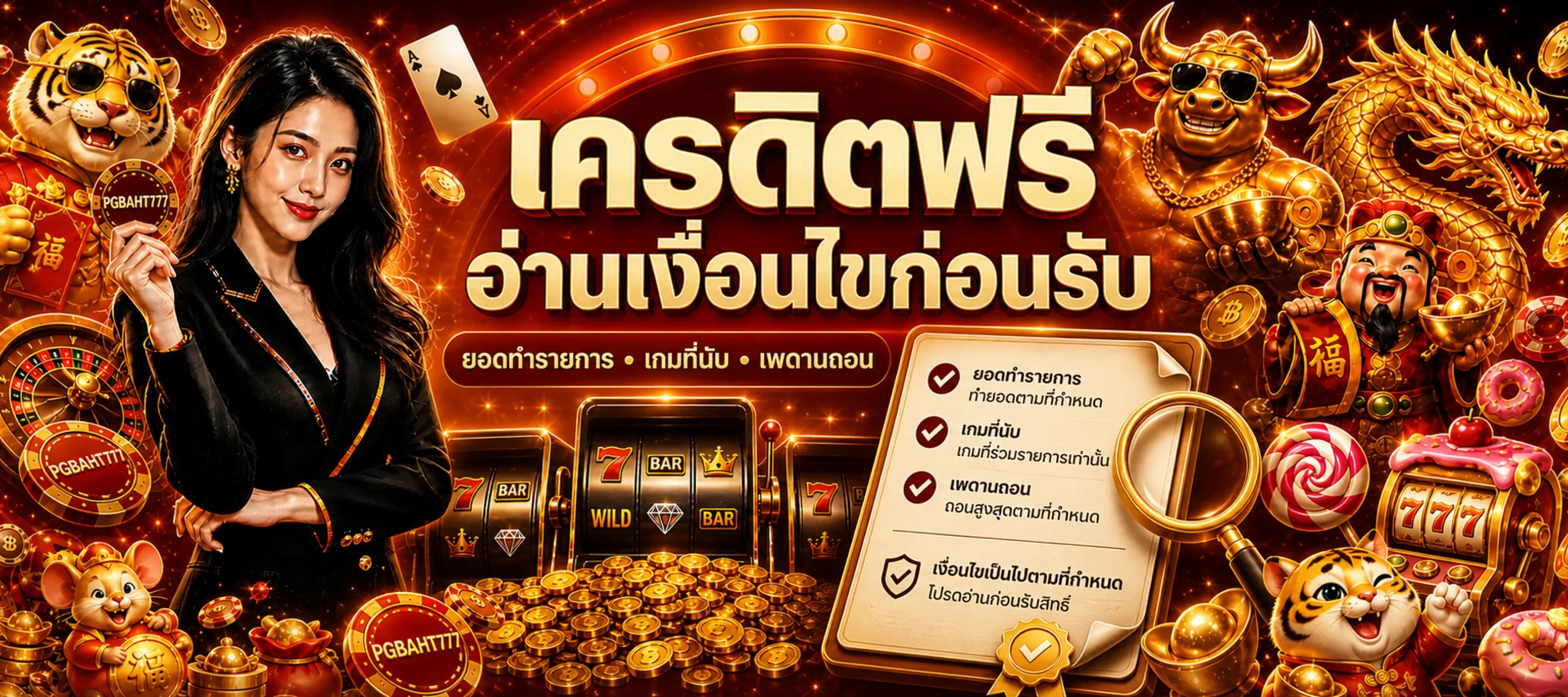PGBAHT777 เครดิตฟรี อ่านเงื่อนไขโบนัสให้ครบ